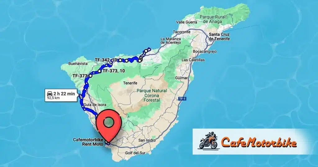 2) Route des motos à travers Ténérife : De Puerto de la Cruz à Los Cristianos